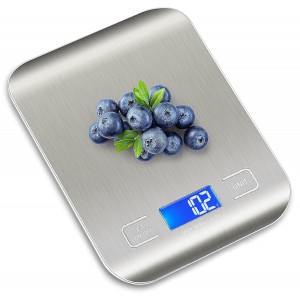 Food Scale, Kitchen Scale, Weight Scale Grams and Ounces for Weight Loss, Baking, Cooking, Keto and Meal Prep, LCD Display, 304 Stainless Steel