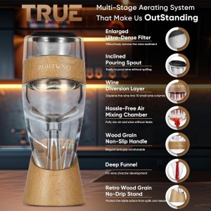 Wine Aerator Decanter Pourer with Strainer for Sediment Stand Travel Bag Diffuser Airarator Filter Aireators Pour Airrater for Red and White Wine Christmas Idea Gifts