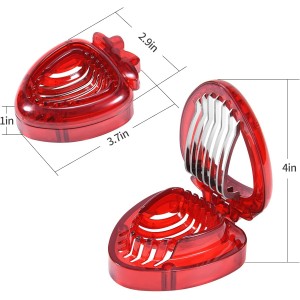 2PCS Strawberry Slicer, Fruit Cutter, DIY Kids Fruit Egg Slicer Kitchen Gadgets, Veggie Strawberry Slicer Tool with Stainless Steel Blade for Dessert and Cake Decorations