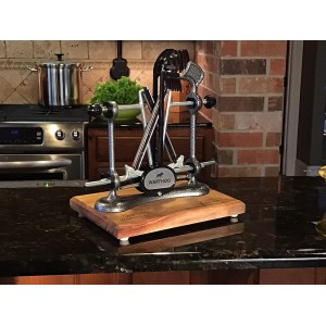 Warthog V-Sharp Elite Knife Sharpeners with Deluxe Wooden Base, Diamond Rods, Adjustable Angles, Metal Frame Construction