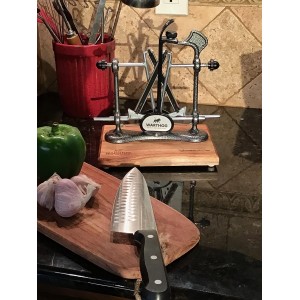 Warthog V-Sharp Elite Knife Sharpeners with Deluxe Wooden Base, Diamond Rods, Adjustable Angles, Metal Frame Construction