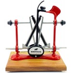 Warthog V-Sharp Elite Knife Sharpeners with Deluxe Wooden Base, Diamond Rods, Adjustable Angles, Metal Frame Construction