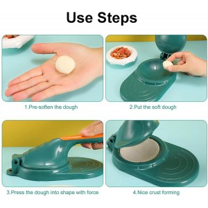 Dough Presser Dumpling Skin Maker with 3Pcs Dumpling Press Molds, Manual Press Chinese Dumplings Skin Tool Wrapper Presser for Making Chinese Dumplings Pie Ravioli Empanadas Sugar Pancakes