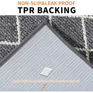 BEQHAUSE-Kitchen-Rugs-Non-Slip-Kitchen-Mats-for-Floor Machine Washable Kitchen Rugs 2 Pieces Grey Kitchen Runner Carpet with TPR Backing 20x30inch/20x48inch