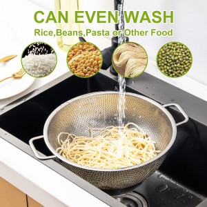 Colander Stainless Steel 3-Quart, Strainer for Kitchen Food, Dishwasher Safe