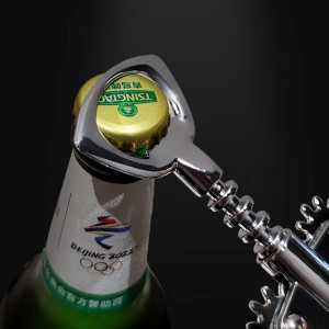 Wine Opner Wing Corkscrew,Stainless Steel Wing Corkscrew with Coil Cutter Used in Kitchen Restaurant Bars,Waiters Corkscrew Beer Cap Bottles Opener for Men Women （Black