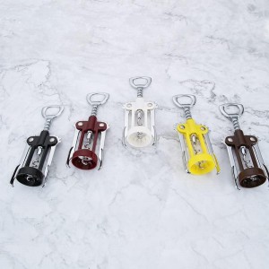 Wine Opner Wing Corkscrew,Stainless Steel Wing Corkscrew with Coil Cutter Used in Kitchen Restaurant Bars,Waiters Corkscrew Beer Cap Bottles Opener for Men Women （Black