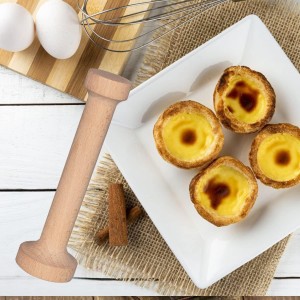 Wooden Tart Tamper Set, Double Side Pie Pastry Dough Tamper, Egg Tart Pan Mold DIY Cake Pastry Baking Tool for Mini Egg Tart, Cheesecakes, Pasta and Dessert Baking (3 Pieces)