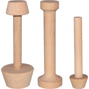Wooden Tart Tamper Set, Double Side Pie ...