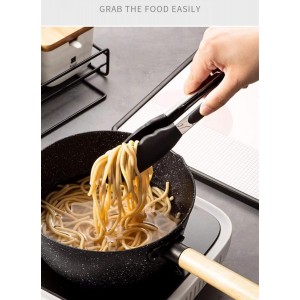 Serving Tongs Kitchen Tongs - Heat Resistant, Premium Stainless Steel Locking Cooking Tongs with Silicone Tips, Non-Slip Food Tongs for Cooking, Heavy Duty, Non-Stick (7 Inch(4 Pack))
