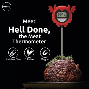OTOTO Hell Done Halloween Meat Thermometer Digital - Spooky Food for Cooking, for Meat, Digital, Cooking Gifts, Cute Kitchen Gadgets