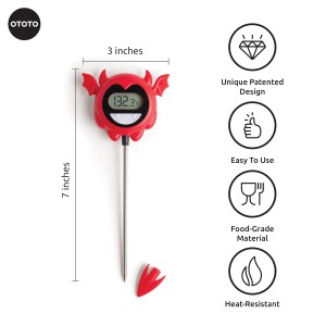 OTOTO Hell Done Halloween Meat Thermometer Digital - Spooky Food for Cooking, for Meat, Digital, Cooking Gifts, Cute Kitchen Gadgets