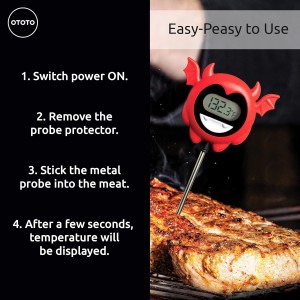 OTOTO Hell Done Halloween Meat Thermometer Digital - Spooky Food for Cooking, for Meat, Digital, Cooking Gifts, Cute Kitchen Gadgets