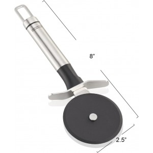 Household Essentials Leifheit ProLine Pizza Cutter, Black and Silver