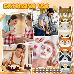 Amylove 4 Pieces Cute Kitchen Timer Animal Mechanical Manual Fox Raccoon Bear Wolf 60 Minutes Loud Alarm Egg Windup Timer for Adults Christmas Home Cooking Baking Fitness Beauty