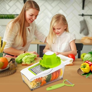 Graters For Kitchen, Cheese Grater with Container, Mandoline Slicer For Kitchen, Vegetable Grater, Carrot Shredder, Julienne Slicer and Peeler, Potato Slicer