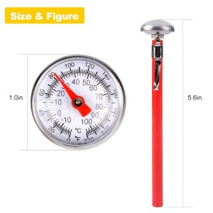 2 PCS Meat Thermometer for Grilling, Food Thermometer for Cooking, Milk, Meat Thermometers for Grilling Cooking, Kitchen Instant Read Thermometer, Pocket Thermometers Food Temperature Probe