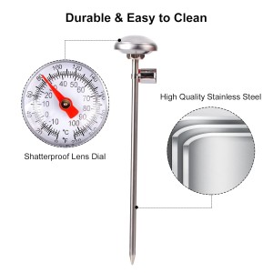 2 PCS Meat Thermometer for Grilling, Food Thermometer for Cooking, Milk, Meat Thermometers for Grilling Cooking, Kitchen Instant Read Thermometer, Pocket Thermometers Food Temperature Probe