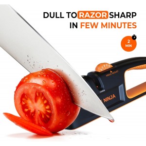 5 Precision Adjust Knife Sharpener- 3-Stage Premium Kitchen Knife Sharpener to Repair, Restore & Polish Blades by Sharp Pebble