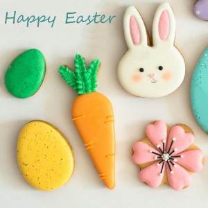 Easter Cookie Cutters 6 PCS, 3'' to 3.5'', Bunny, Egg, Carrot, Chick, Flower, Butterfly