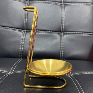 Lasenersm 2 Pieces Stainless Steel Spoon Rest Holder with Bowl, Gold