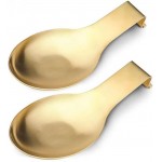 Spoon Rests for Kitchen, Utensil Rests Stainless Steel Spoon Holder Kitchen (Gold)