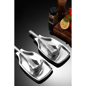 Stainless Spoon Rest for Stove Top Kitchen Cooking Utensil Holder (Rose Gold)