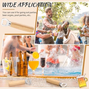 50 Pcs Wood Wine Bottle Opener Stainless Steel Bottle Opener Wood Handheld Heavy Duty Bartender Cider Engraved Gift Set for Kitchen Wedding Party Bar Home Restaurant