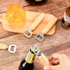 50 Pcs Wood Wine Bottle Opener Stainless Steel Bottle Opener Wood Handheld Heavy Duty Bartender Cider Engraved Gift Set for Kitchen Wedding Party Bar Home Restaurant