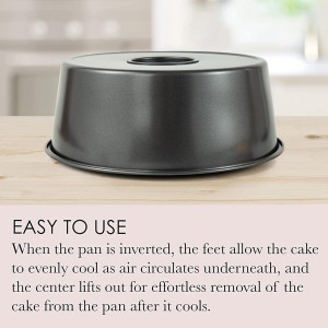 Non-Stick Angel Food Cake Pan, Heavy Duty Baking Pan, Rust-Free Oven Safe Cake Mold for Bundt, Chiffon, Cheesecake - Dishwasher Safe