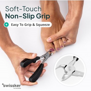 Swissker by Swissklip Heavy Duty Toenail Clippers for Men and Women – Professional Ergonomic Large Toe Nail Cutter & Trimmer for Thick Nails Seniors, Long Handle Toe Nail Clipper