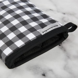 KITCHENAID Gingham Oven Mitt 2-Pack Set, Matte Black, 7