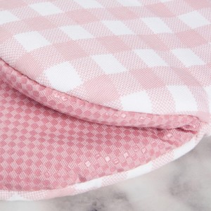 KitchenAid Gingham Mini Oven Mitt 2-Pack Set, Dried Rose, 5.5