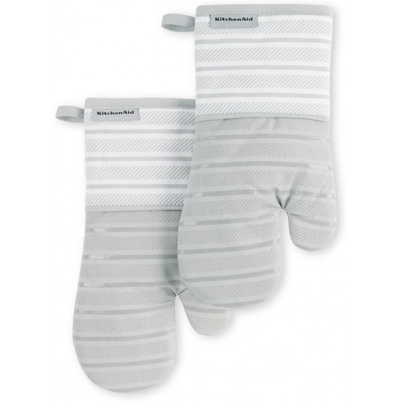 KitchenAid Albany Oven Mitt 2-Pack Set, Matte Grey, 7