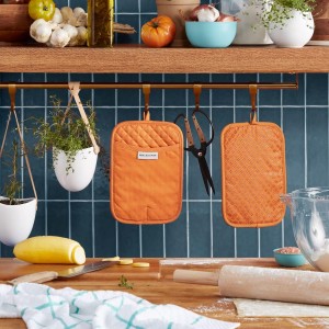 KitchenAid Asteroid Pot Holder 2-Pack Set, Honey, 7