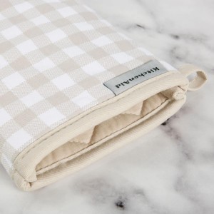 KitchenAid Gingham Oven Mitt 2-Pack Set, Milkshake, 7