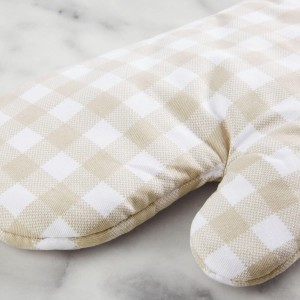 KitchenAid Gingham Oven Mitt 2-Pack Set, Milkshake, 7
