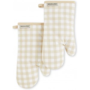 KitchenAid Gingham Oven Mitt 2-Pack Set,...