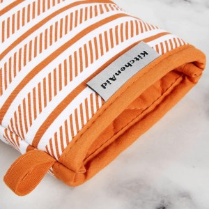 KitchenAid Albany Mini Oven Mitt 2-Pack Set, Honey, 5.5
