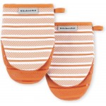 KitchenAid Albany Mini Oven Mitt 2-Pack Set, Honey, 5.5
