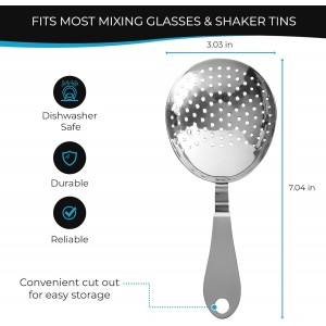Professional Bartending Kit for Stirred Drinks: Crystal Mixing Glass, Japanese Jigger, Julep Strainer and Bar Spoon