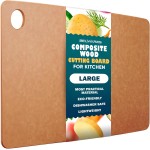 Dishwasher Safe Cutting Board for Kitchen - Large Composite Wood Chopping Board, Thin & Lightweight, Heat Resistant, BPA-Free and Eco-Friendly Cutting Board for Meal Prep, 14.5 x 11.25 Inch (Natural)