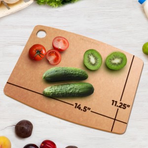 Dishwasher Safe Cutting Board for Kitchen - Large Composite Wood Chopping Board, Thin & Lightweight, Heat Resistant, BPA-Free and Eco-Friendly Cutting Board for Meal Prep, 14.5 x 11.25 Inch (Natural)