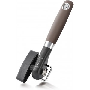 Beneno Can Opener, Manual Side Safe Cut Can Opener Smooth Edge with Durable Sharp Blade, Effort-Saving Knob & Comfortable Non-slip Handle, Brown