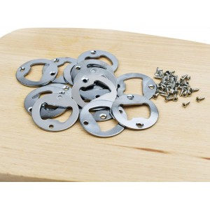 20 Set Stainless Steel Bottle Opener Insert Kits Metal Beer Bottle Opener Beer Wine Hardware Parts with 42Pcs Screws for DIY Resin Mould Kit Bottle Opener (Silver)