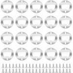 20 Set Stainless Steel Bottle Opener Insert Kits Metal Beer Bottle Opener Beer Wine Hardware Parts with 42Pcs Screws for DIY Resin Mould Kit Bottle Opener (Silver)