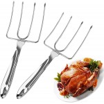 KAYCROWN Turkey Lifter Forks, Stainless Steel Poultry Lifters Set of 2, Roast Lifters Poultry Forks Carving Fork Great for Thanksgiving, Transfer Turkey or Ham Easily