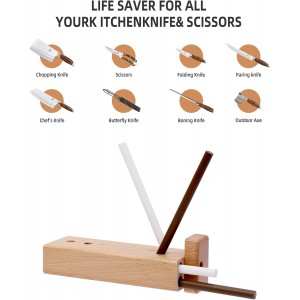 4-Rod Turn Box, Ceramic Sharpener Rod from Kitchen Sharpening Tool, Portable Manual Ceramic Sharpening Rod