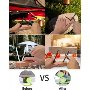 4-Rod Turn Box, Ceramic Sharpener Rod from Kitchen Sharpening Tool, Portable Manual Ceramic Sharpening Rod