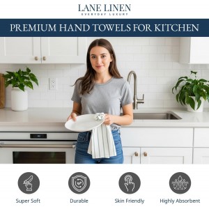 LANE LINEN Cotton Kitchen Towels Set, 6-Pack – Absorbent, Quick-Drying Dish Towels, 18